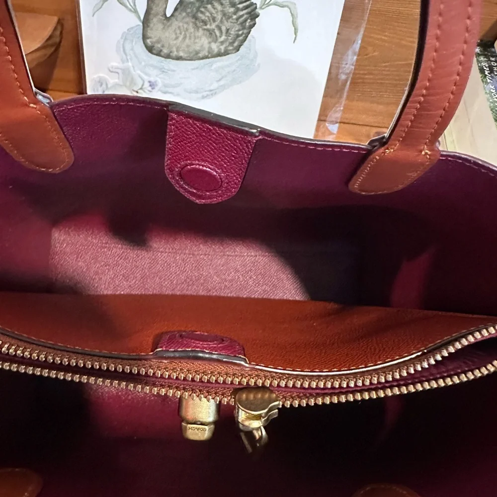 Coach Brown and Yellow Floral Tote - Picture 8 of 12